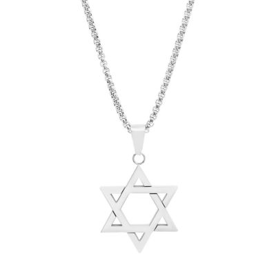 STEELTIME Men's stainless steel star of David pendant