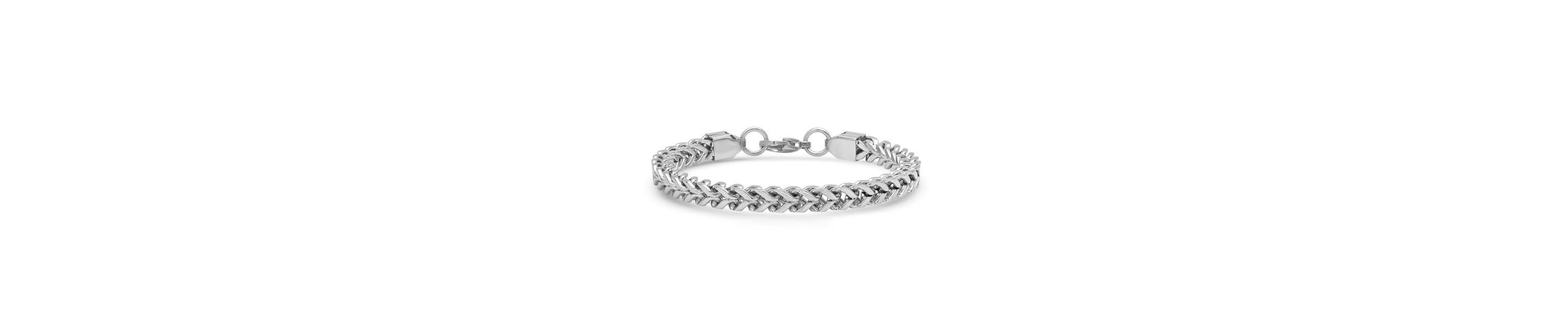 Mens stainless steel wheat chain bracelet