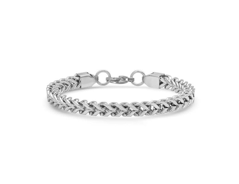 Mens stainless steel wheat chain bracelet