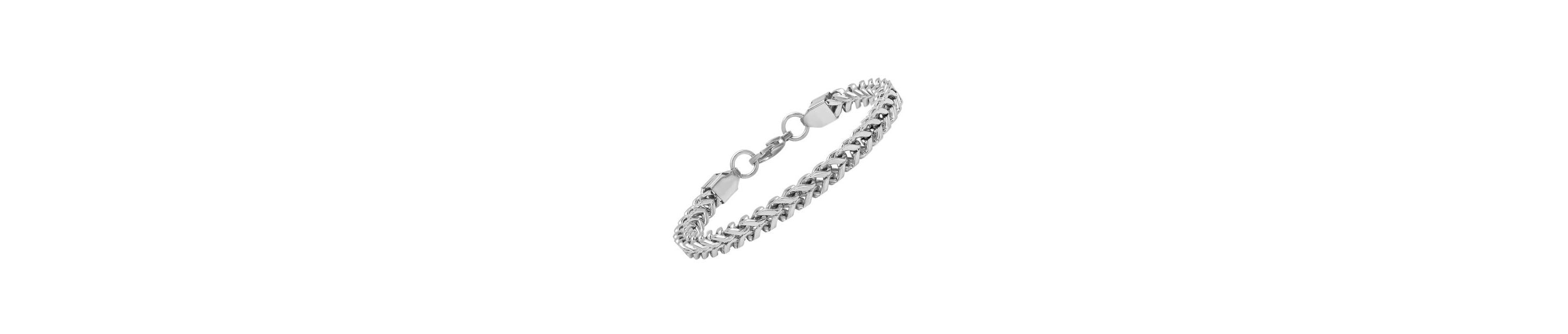 Mens stainless steel wheat chain bracelet