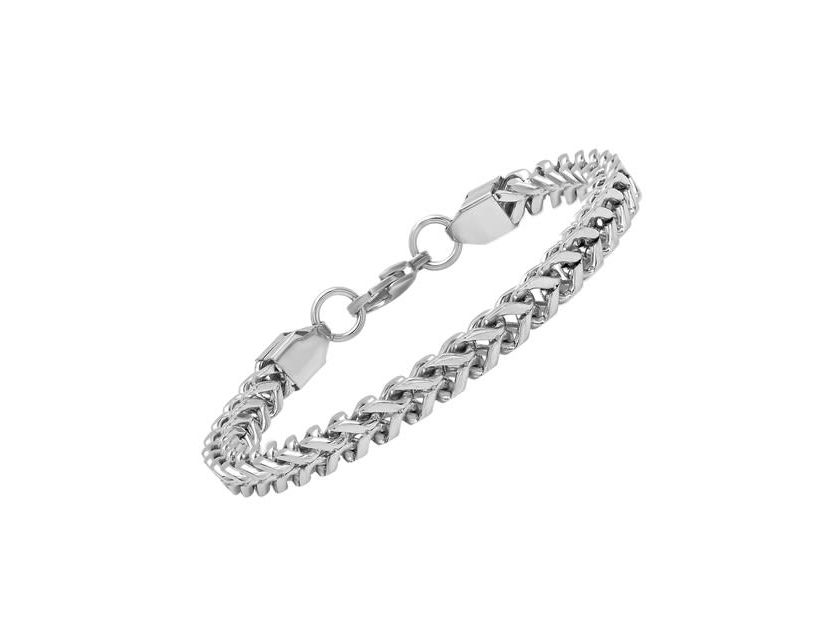 Mens stainless steel wheat chain bracelet