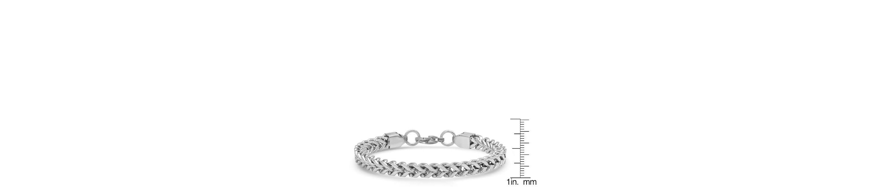 Mens stainless steel wheat chain bracelet
