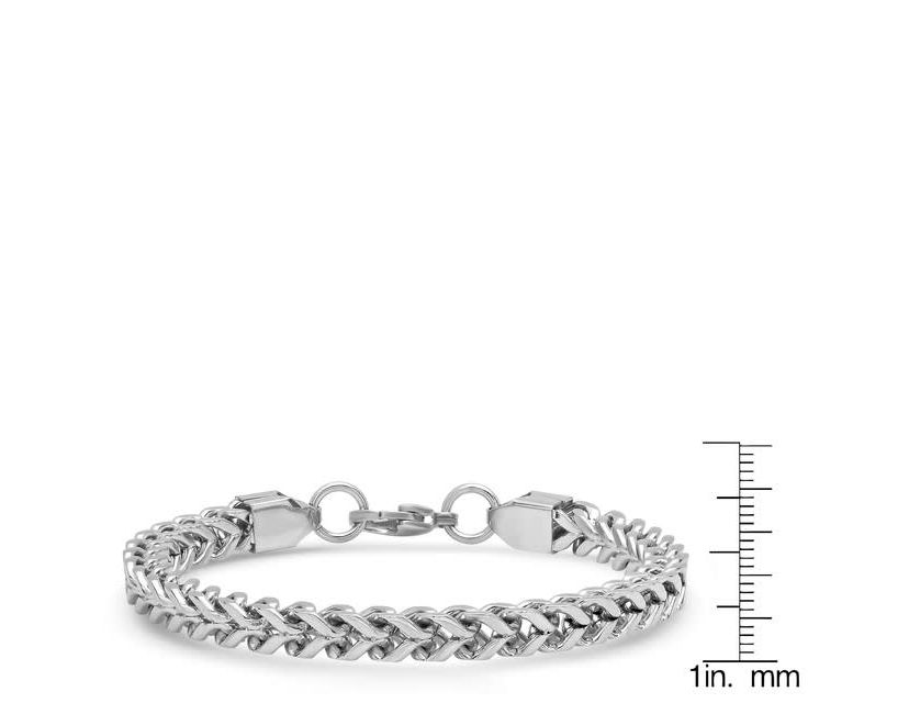 Mens stainless steel wheat chain bracelet