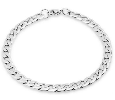 STEELTIME Mens stainless steel cuban link bracelet Silver