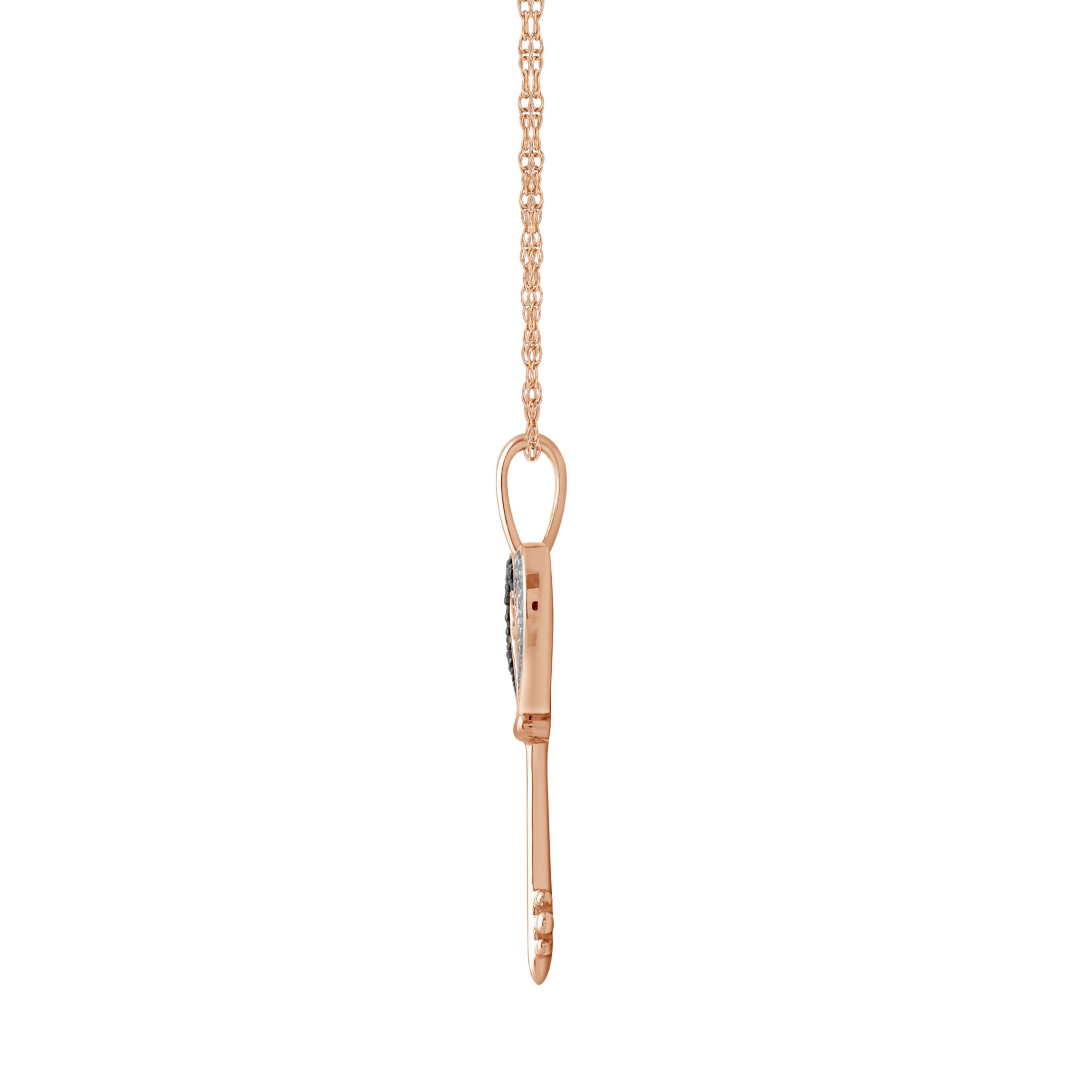 1/20ct. t.w. Diamond Key Pendant Neckace in 10K Pink Gold
