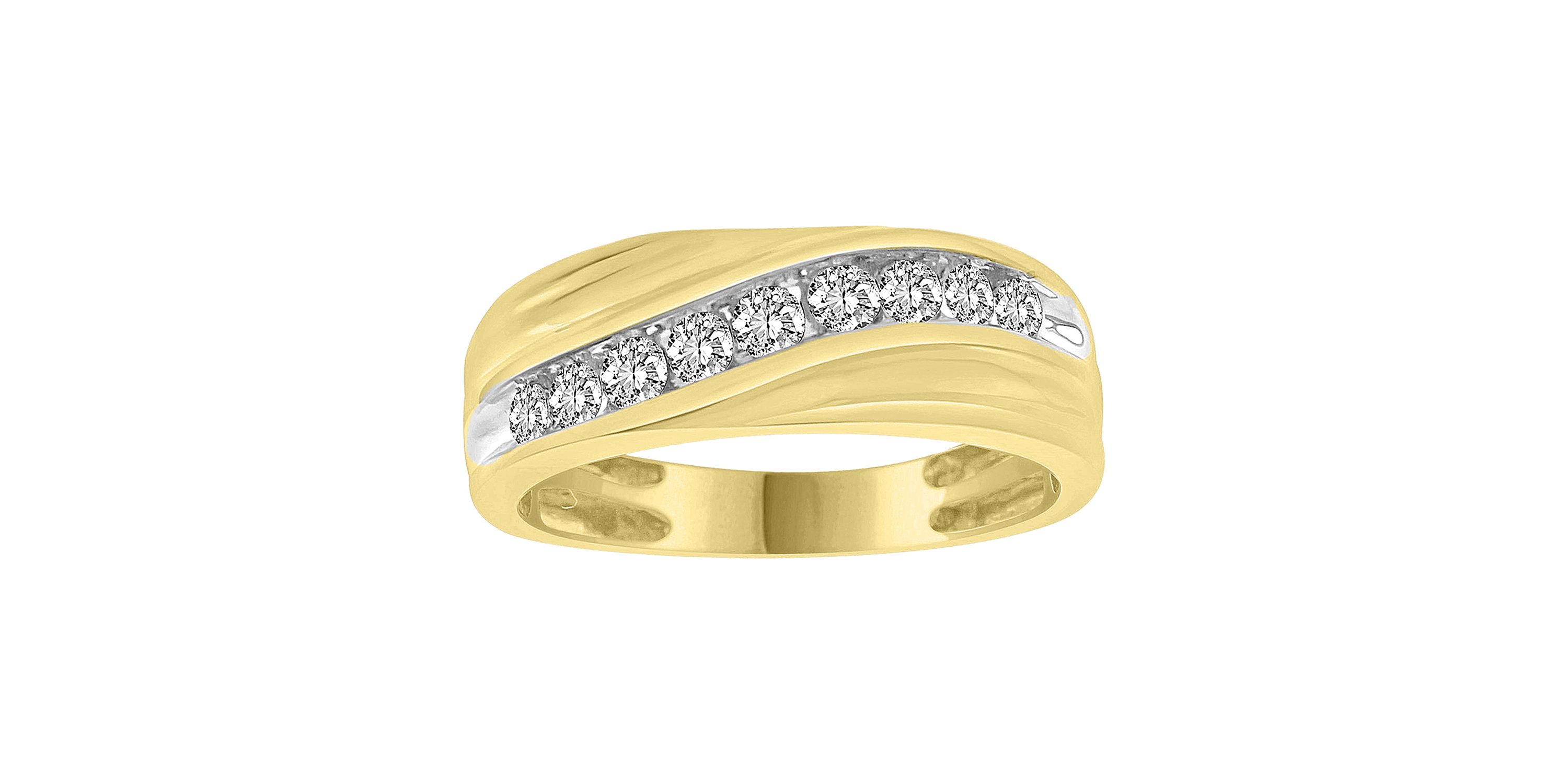 1/2ct. t.w. Diamond Mens Band in 10K Yellow Gold