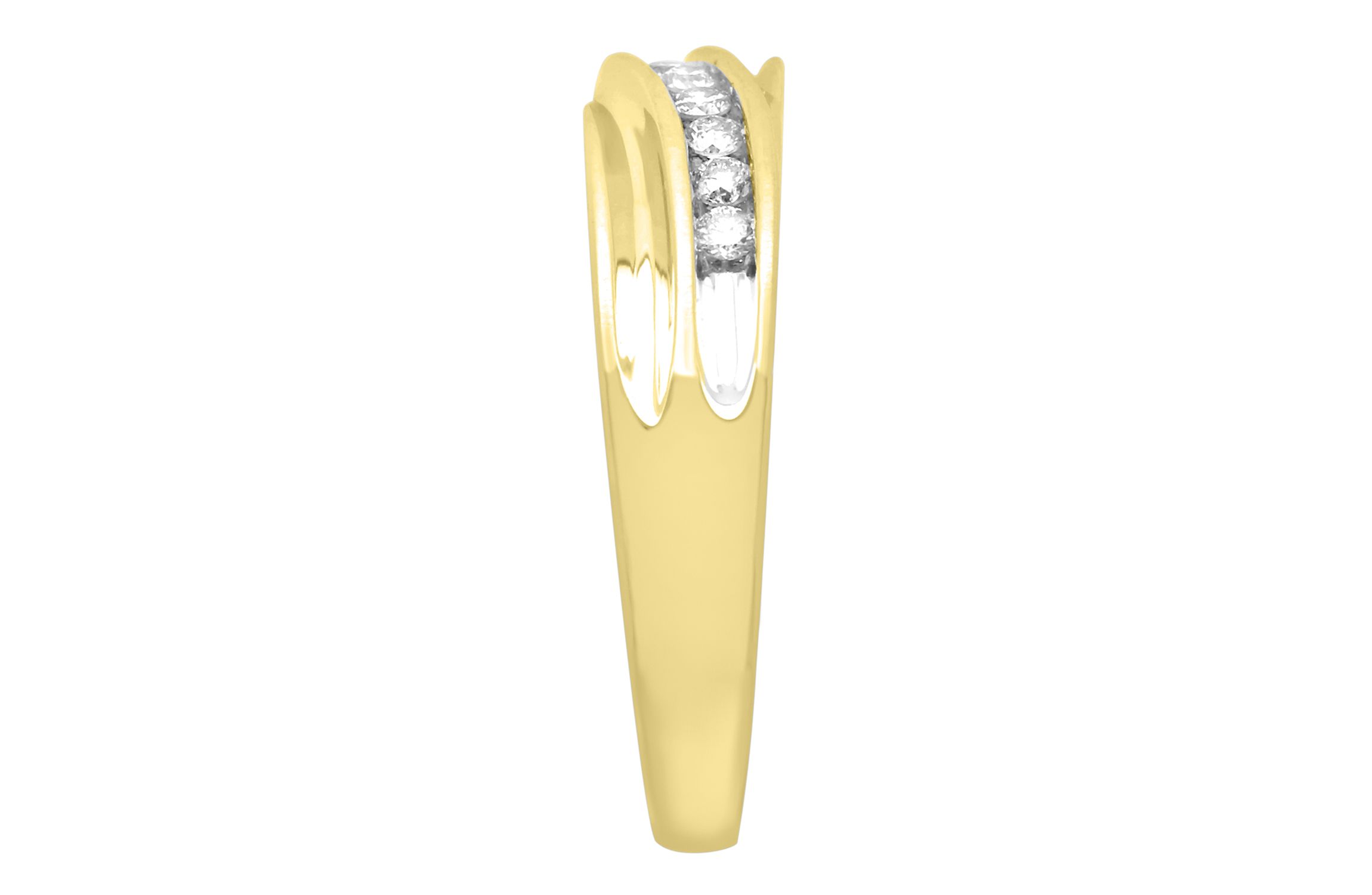 1/4ct. t.w. Diamond  Satin Finish Mens Ring in 10K Yellow Gold