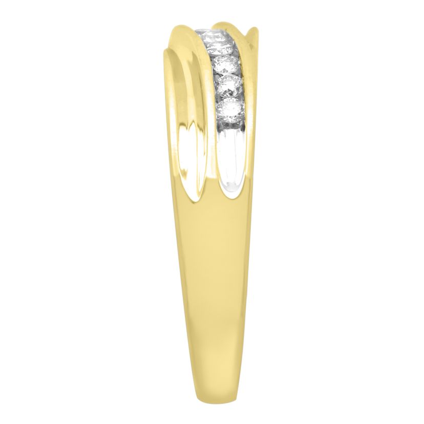 1/4ct. t.w. Diamond  Satin Finish Mens Ring in 10K Yellow Gold