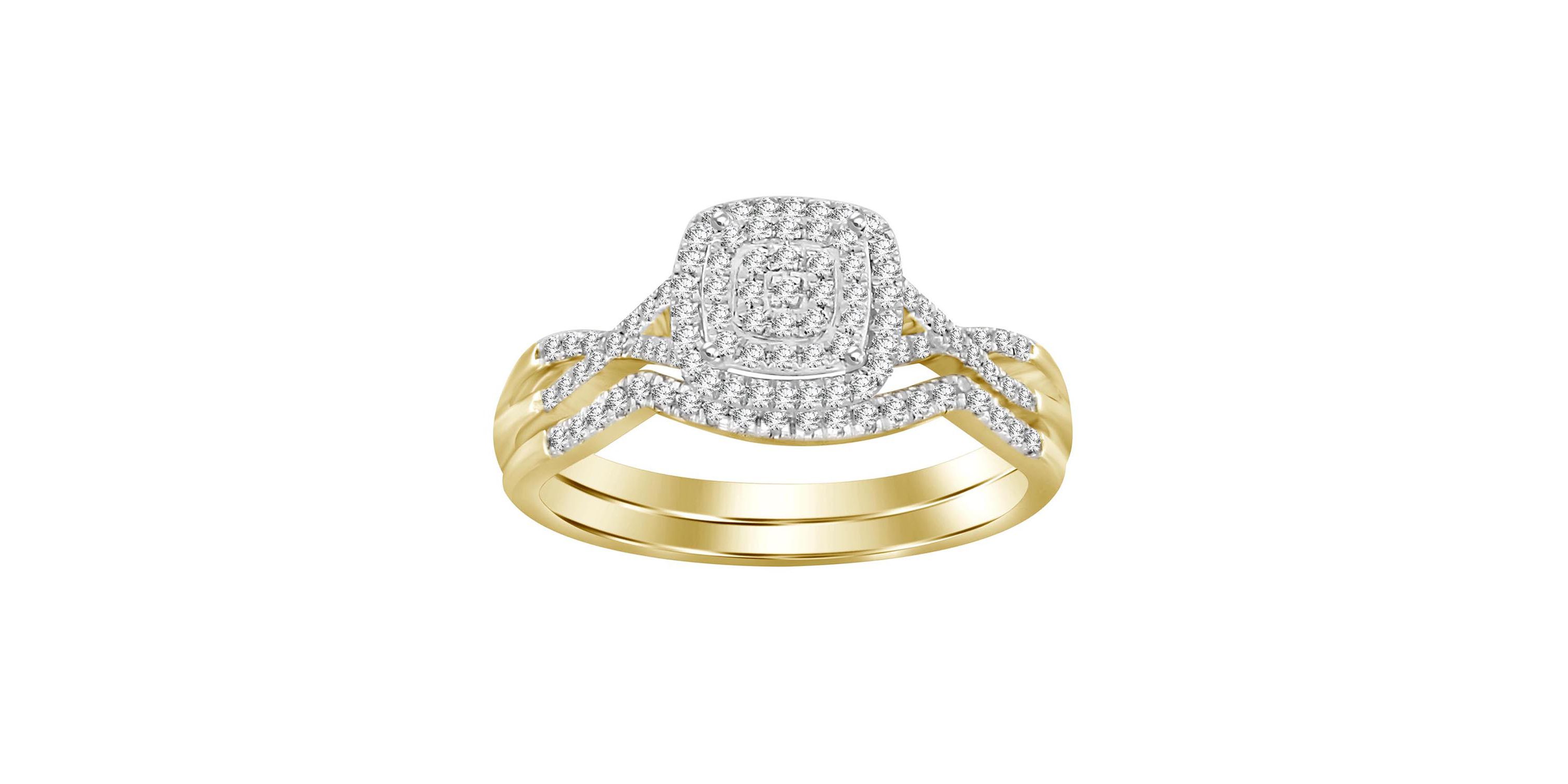 1/4ct. t.w. Diamond Bridal Set in 10K Yellow Gold
