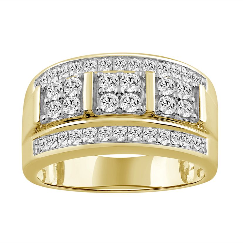 1ct. t.w. Diamond Mens Ring in 10K Yellow Gold