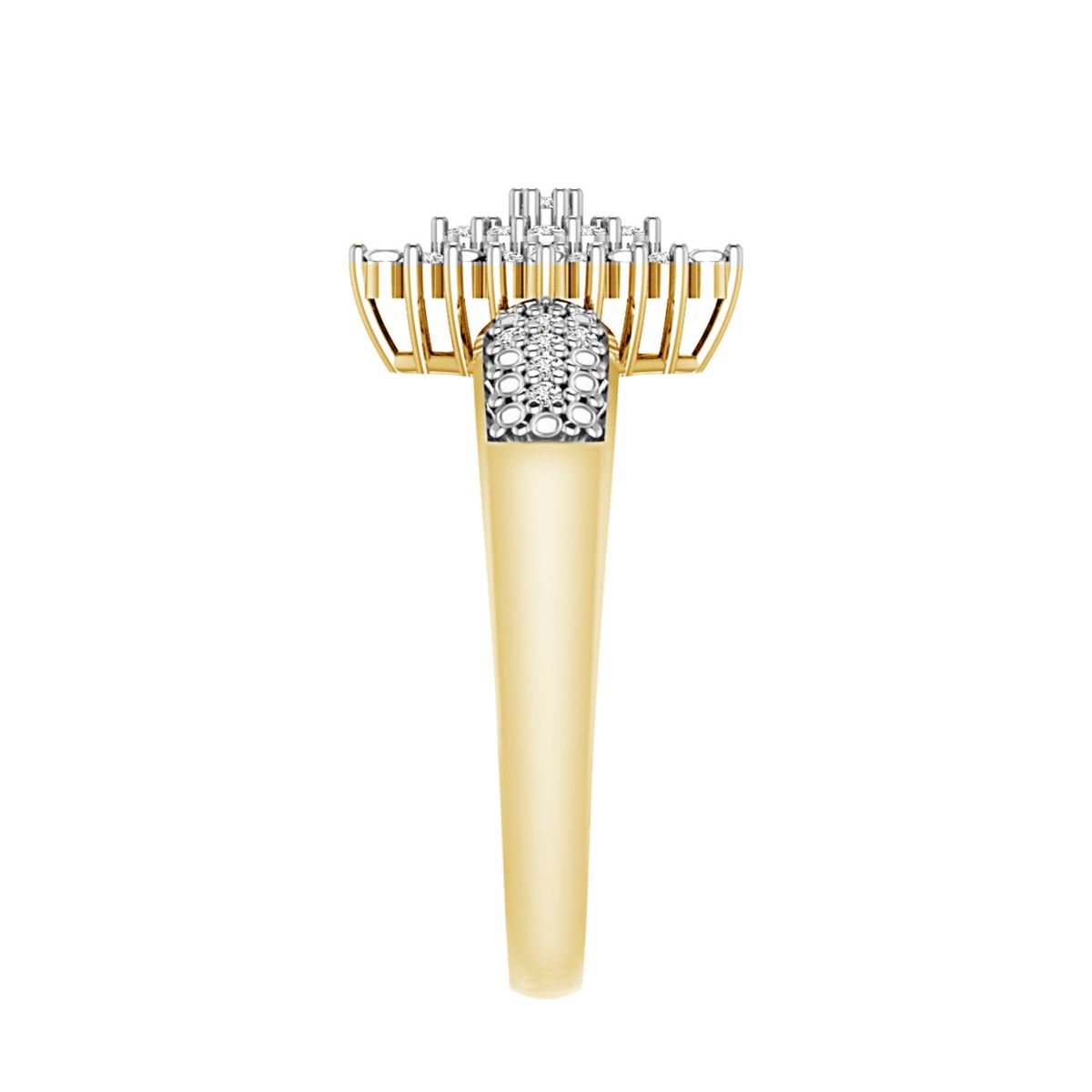 1/5ct. t.w. Diamond Cluster Ladies Ring in 10K Yellow Gold