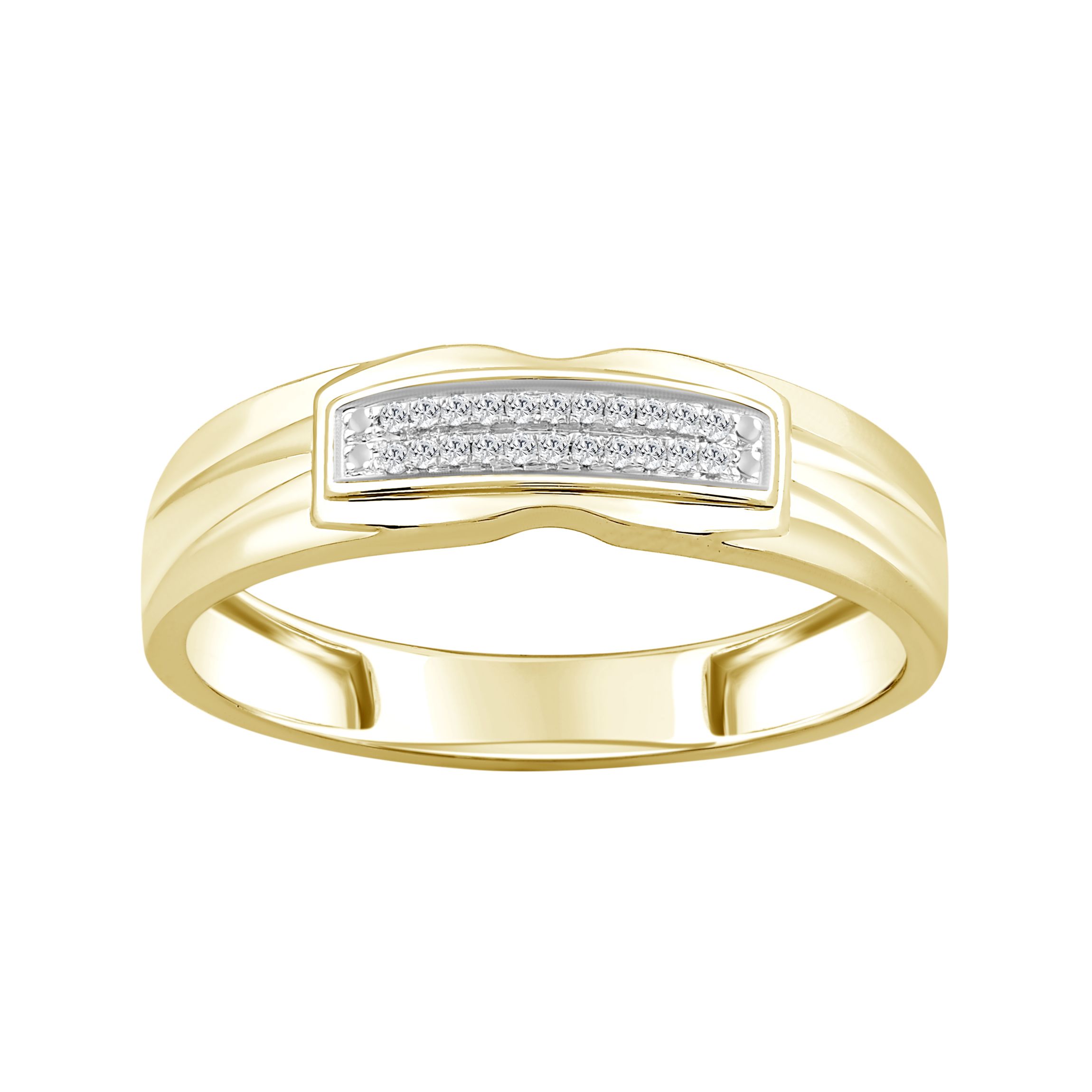 1/20ct. t.w. Diamond Mens Band in 10K Yellow Gold