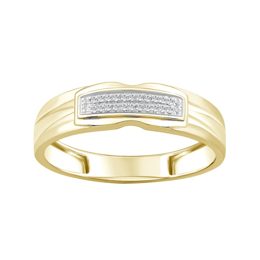 1/20ct. t.w. Diamond Mens Band in 10K Yellow Gold