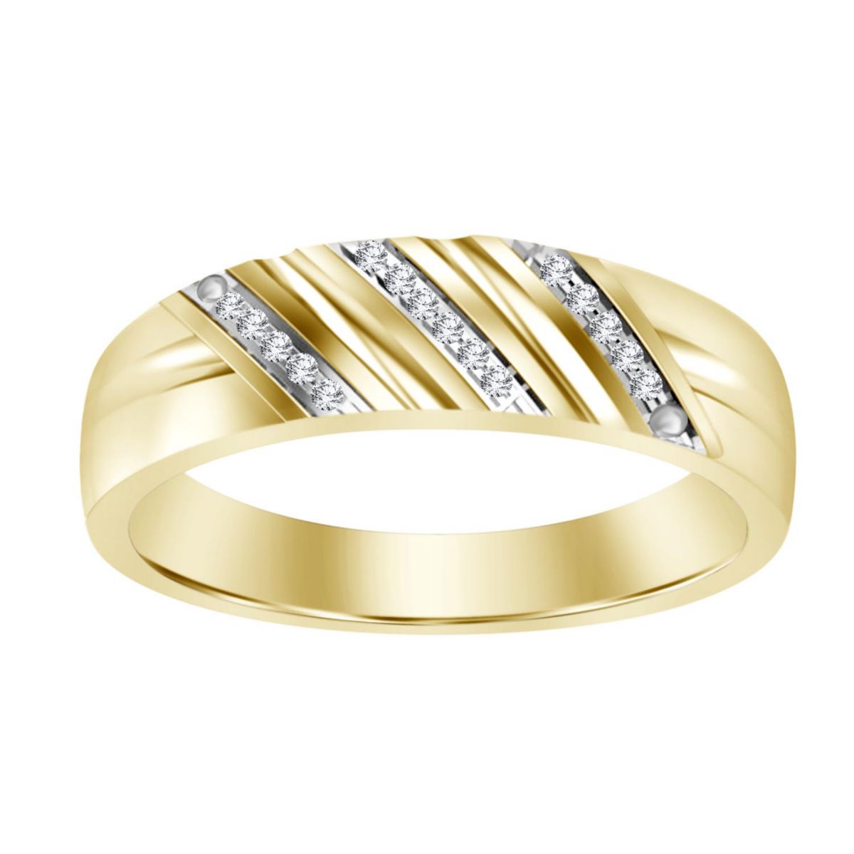 0.03ct. t.w. Diamond Mens Band in 10K Yellow Gold