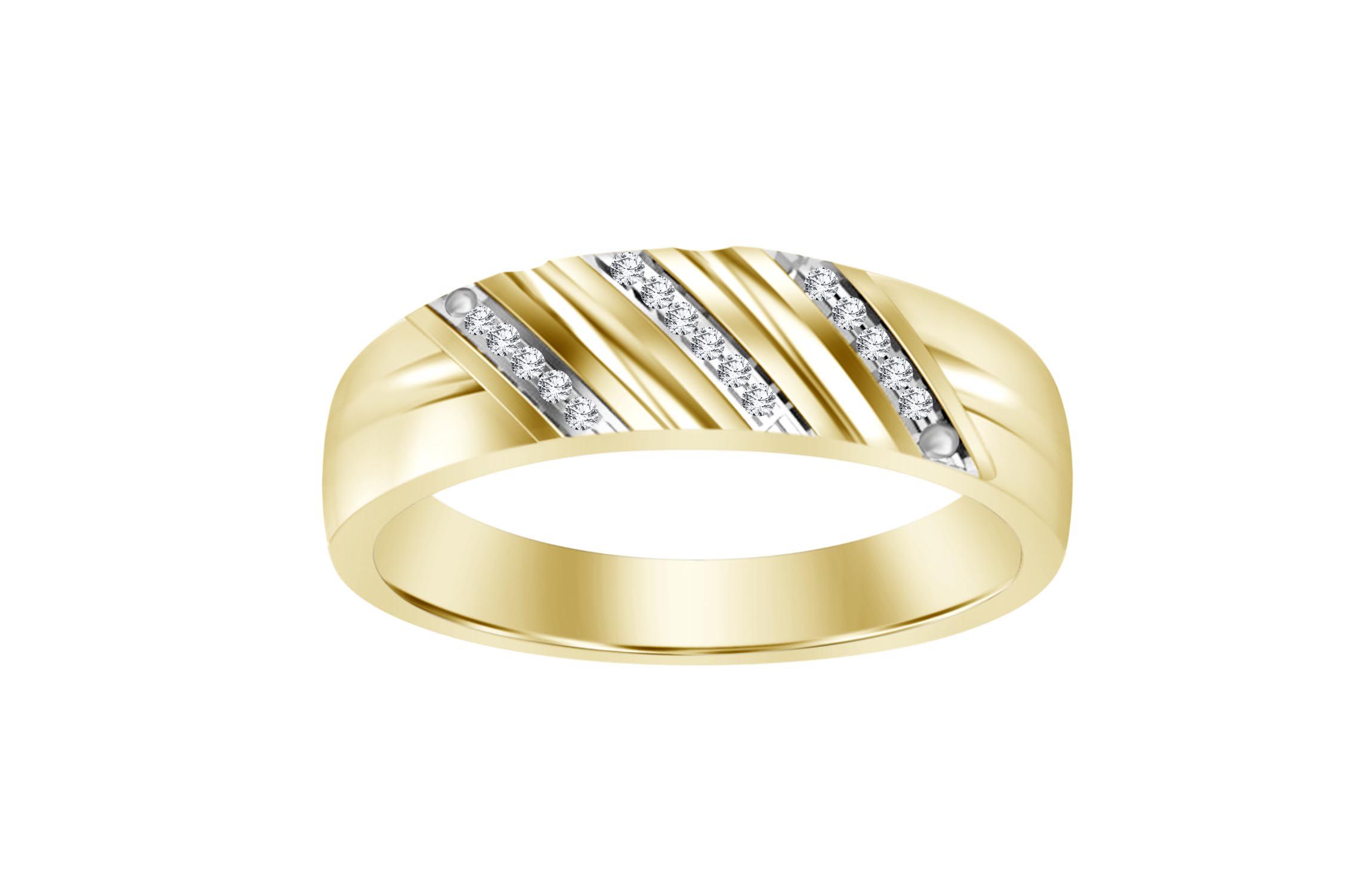 0.03ct. t.w. Diamond Mens Band in 10K Yellow Gold