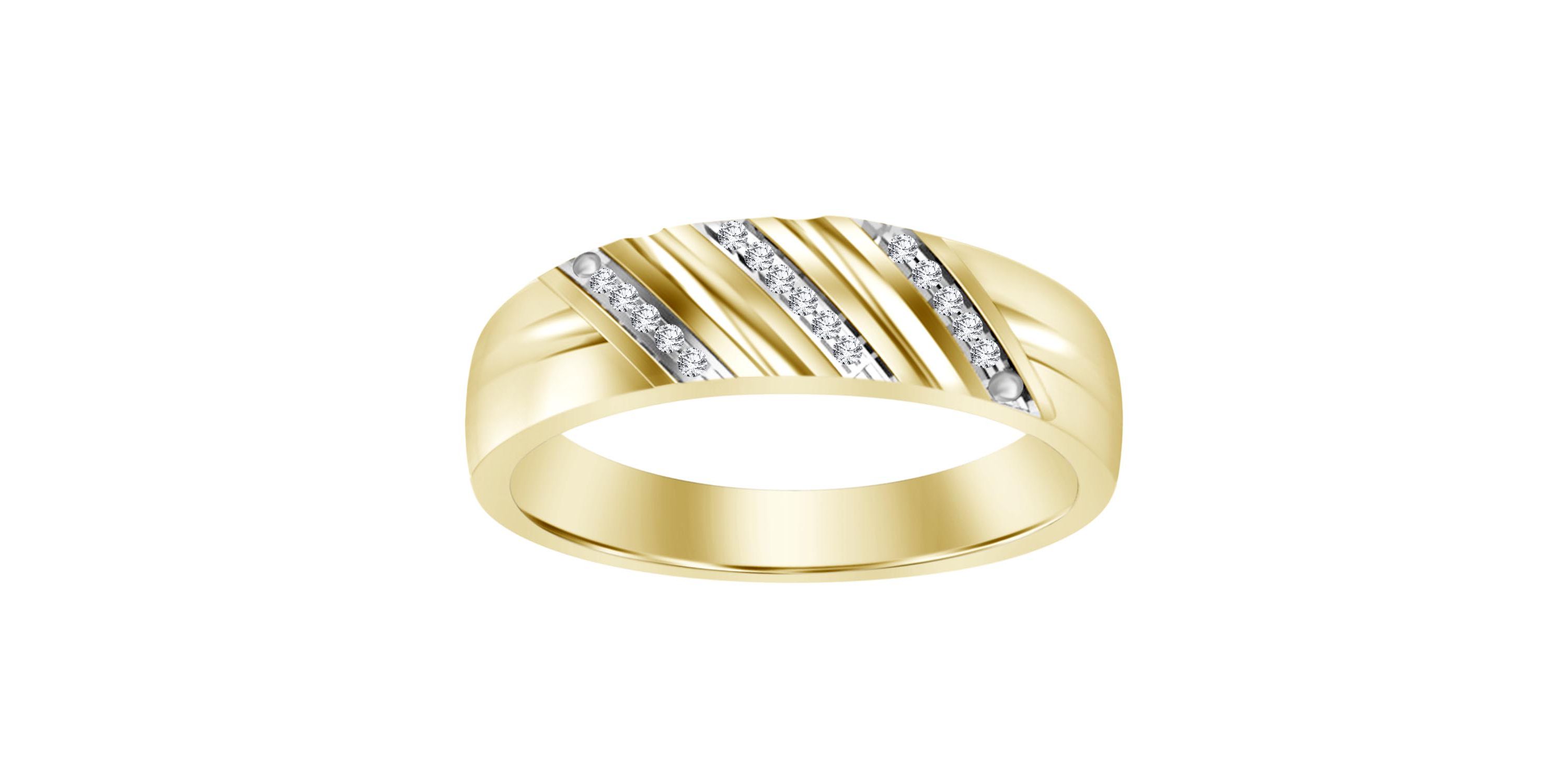 0.03ct. t.w. Diamond Mens Band in 10K Yellow Gold