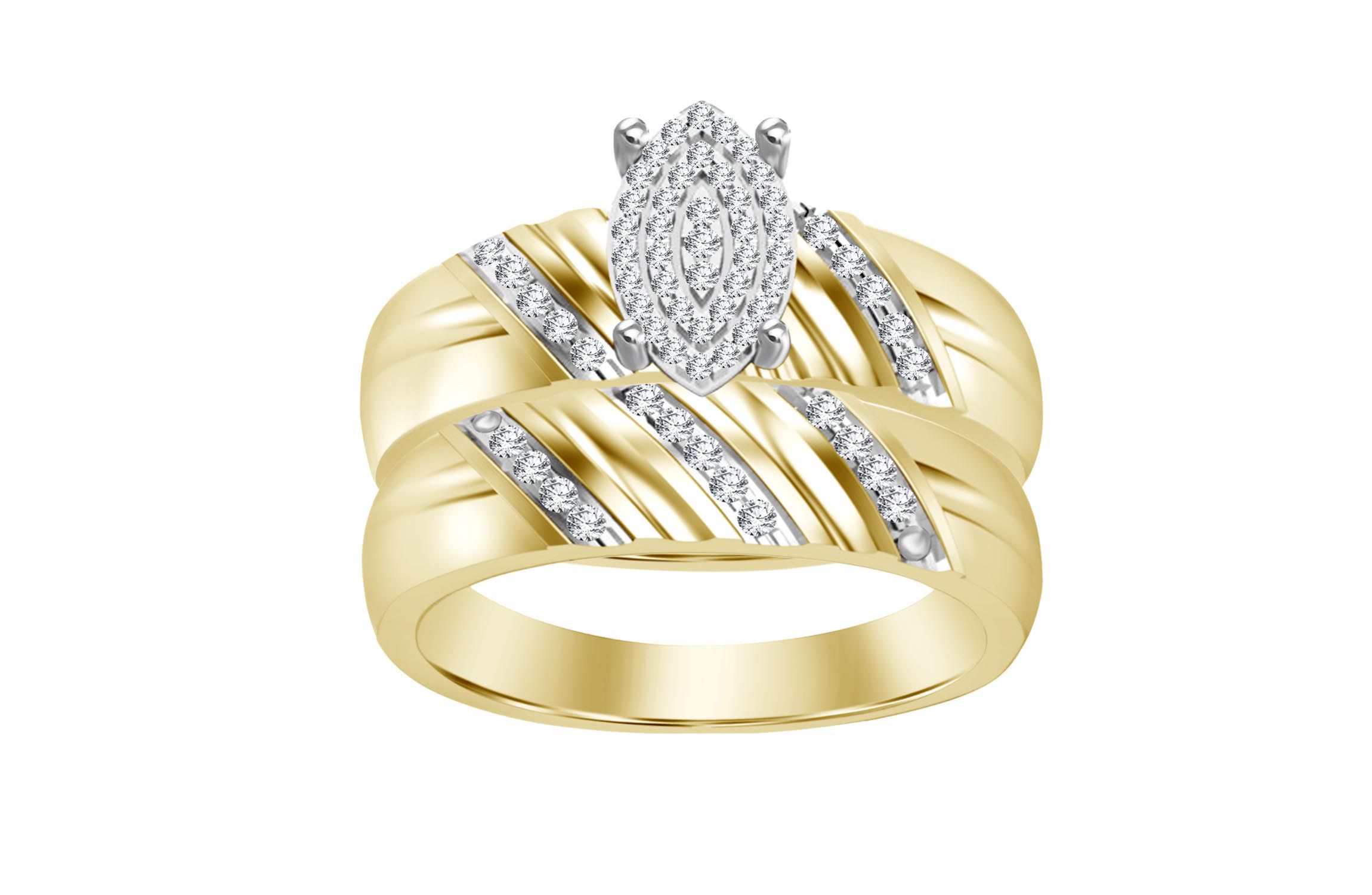 1/10ct. t.w. Diamond Baby Bridal Set in 10K Yellow Gold