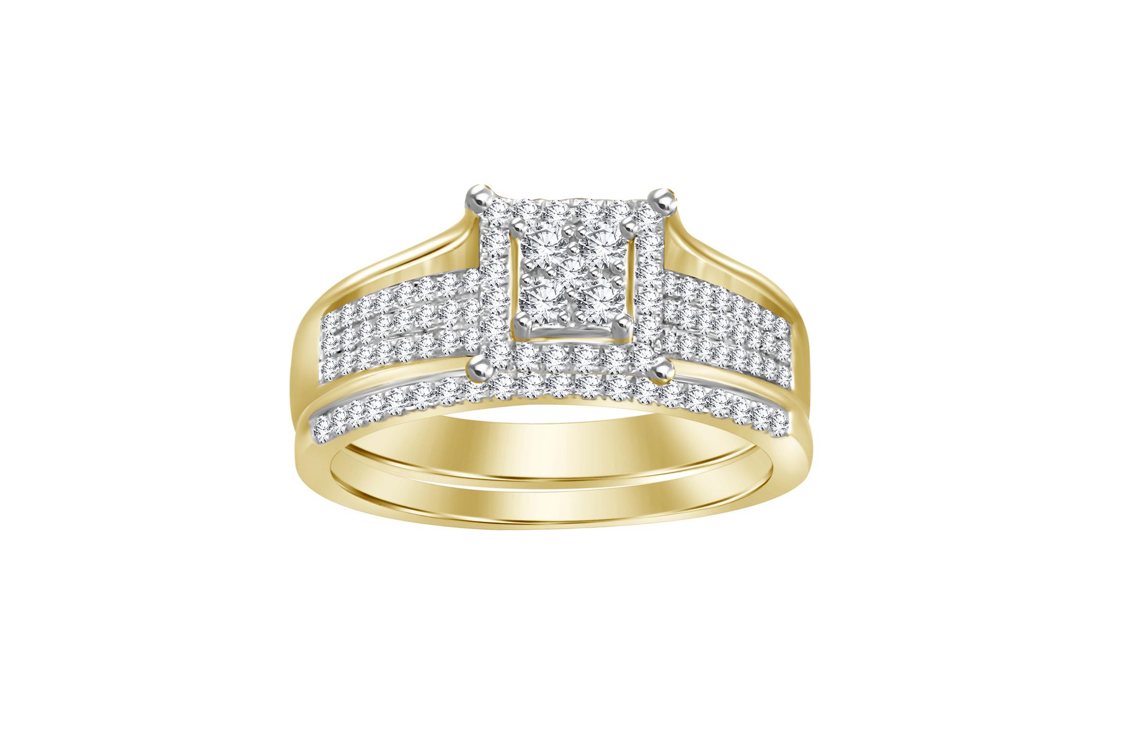 1/3ct. t.w. Diamond Bridal Set in 10K Yellow Gold