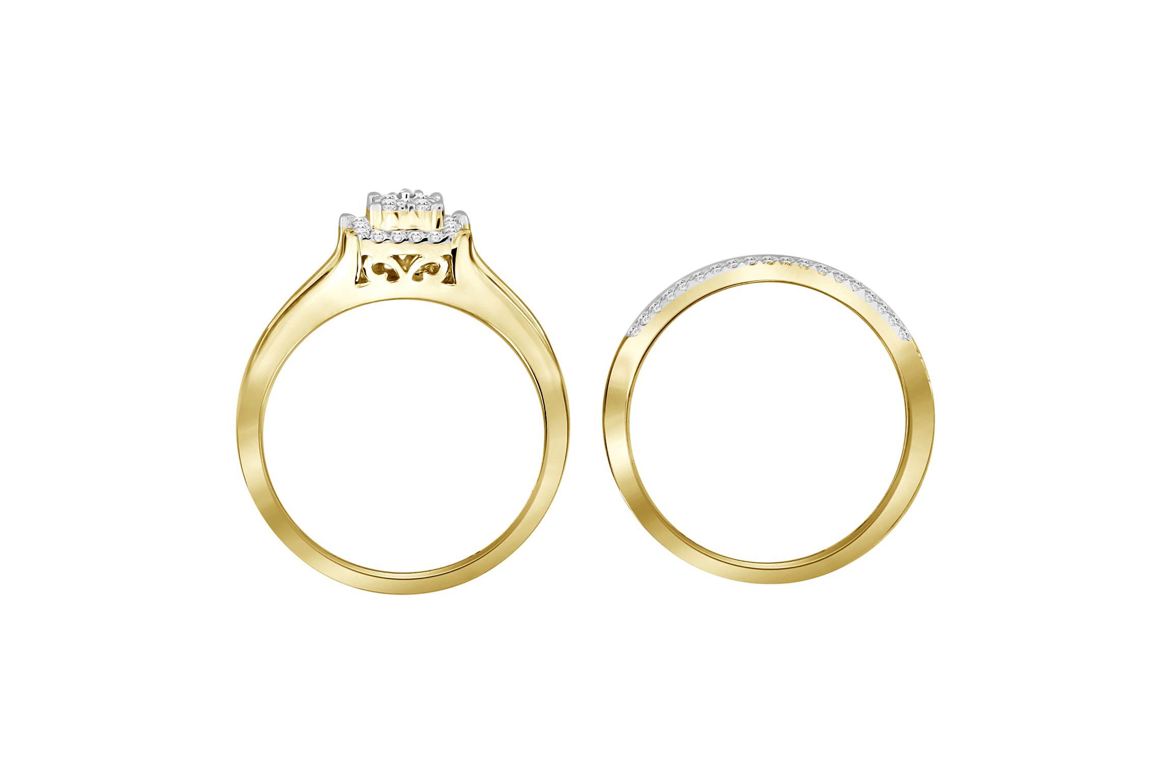 1/3ct. t.w. Diamond Bridal Set in 10K Yellow Gold