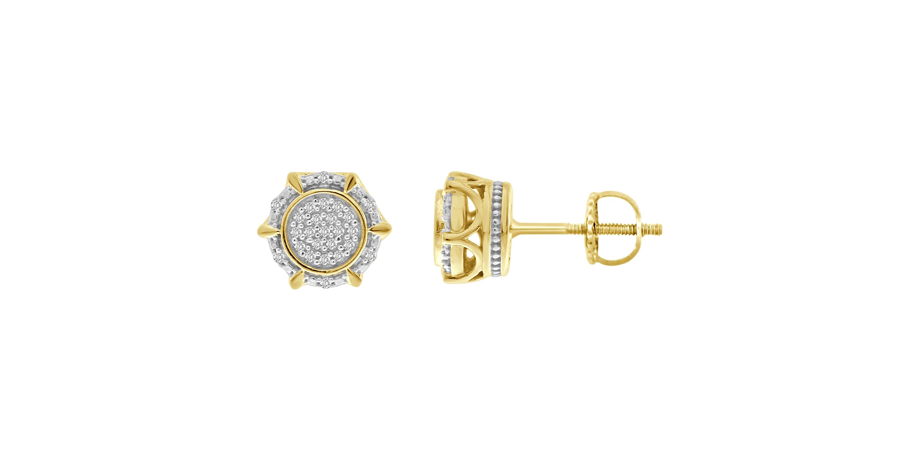 1/6ct. t.w. Diamond Stud Earring in 10K Yellow Gold