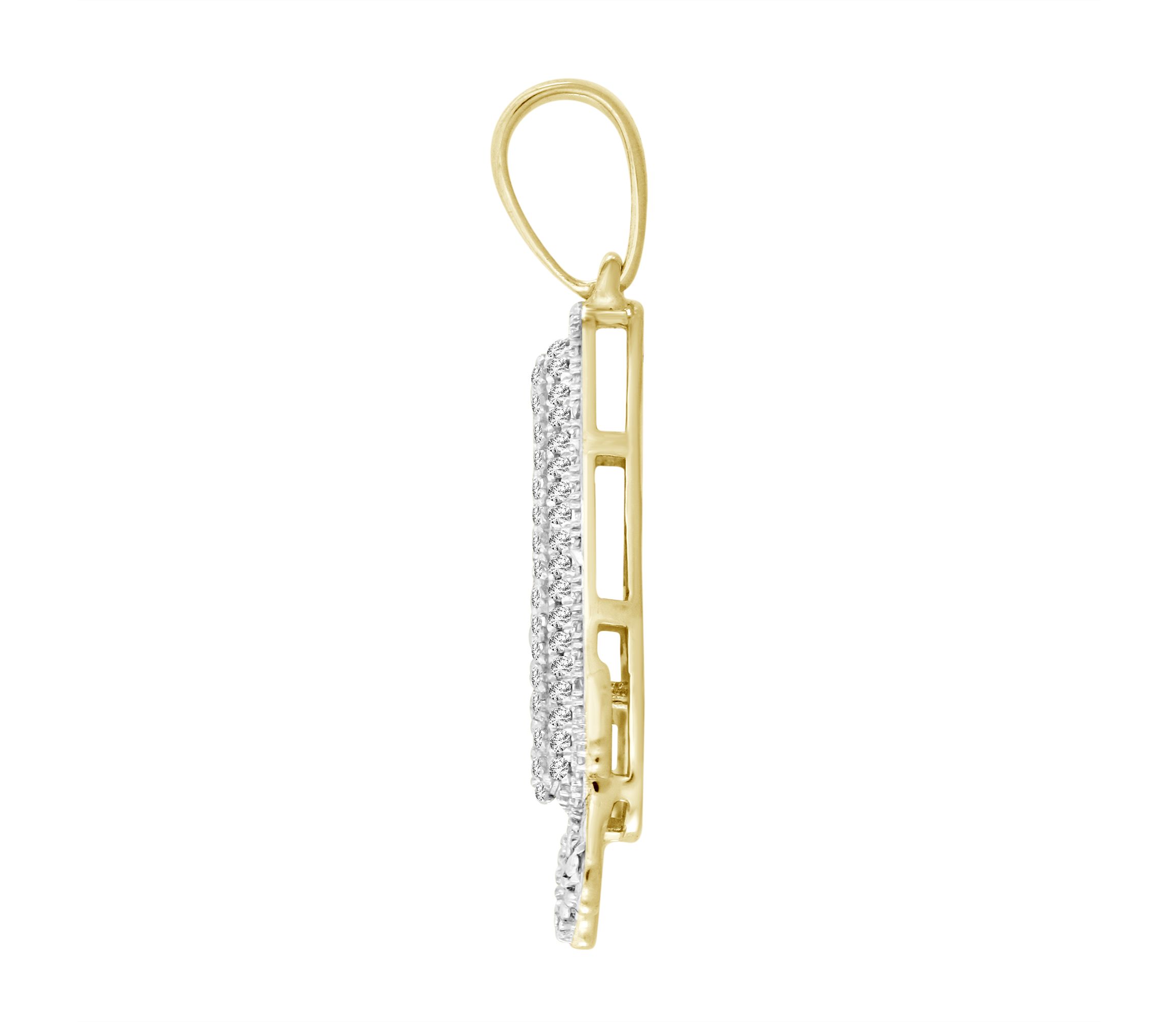 1/3ct. t.w. Diamond "A" Initial Mens Charm in 10K Yellow Gold