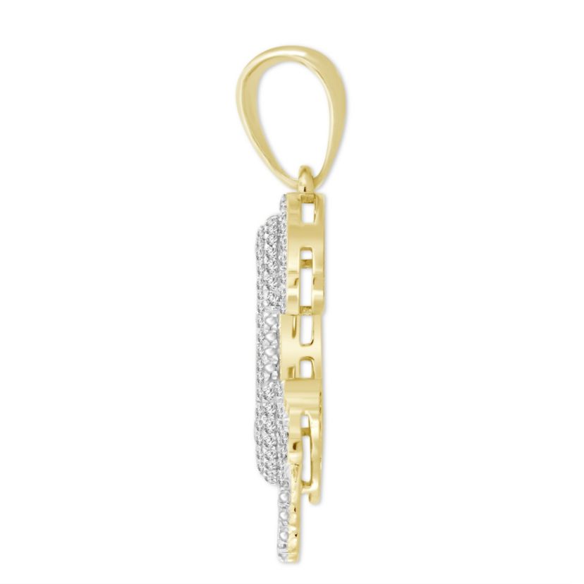 1/3ct. t.w. Diamond "C" Initial Mens Charm in 10K Yellow Gold