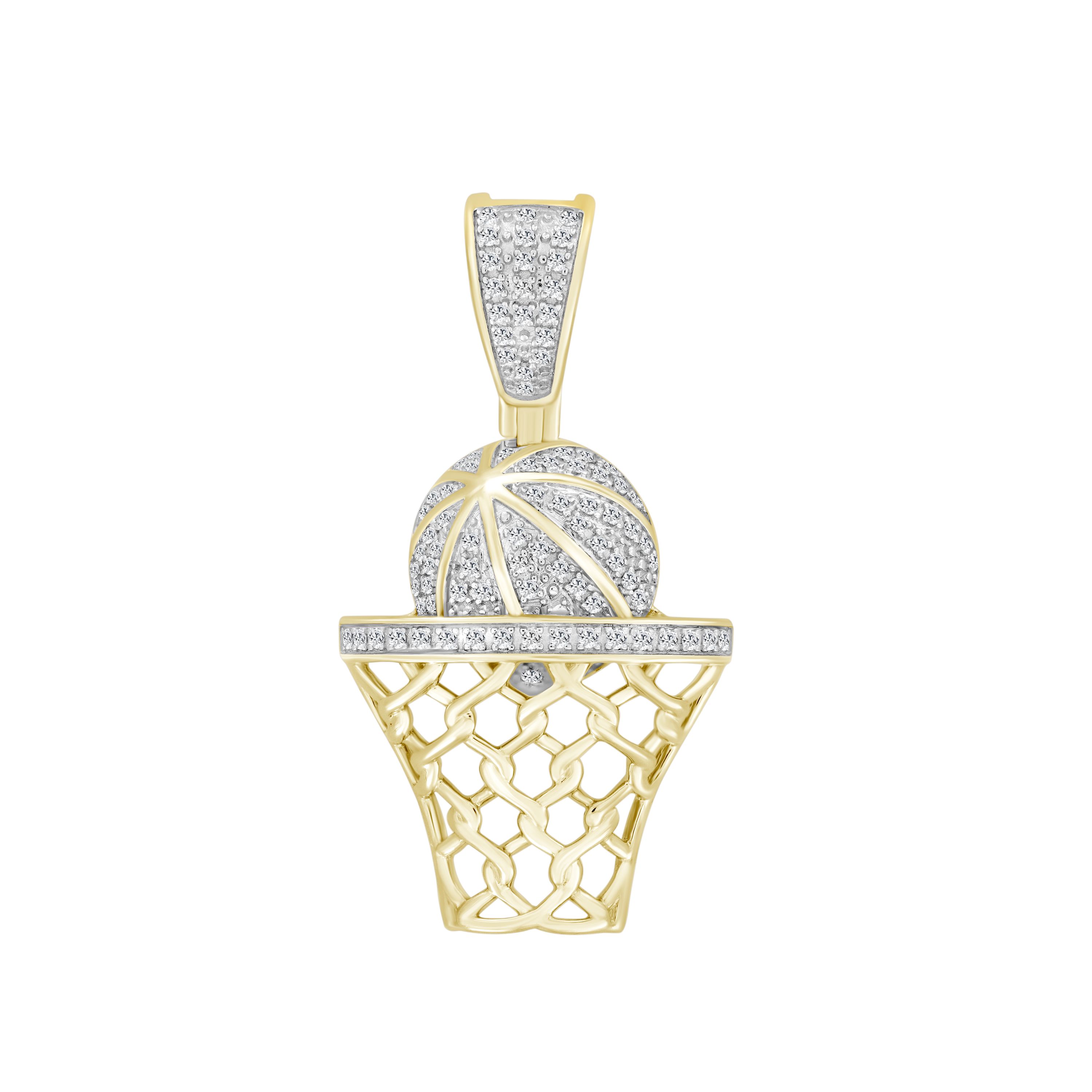 1/5ct. t.w. Diamond Basketball Mens Charm in 10K Yellow Gold
