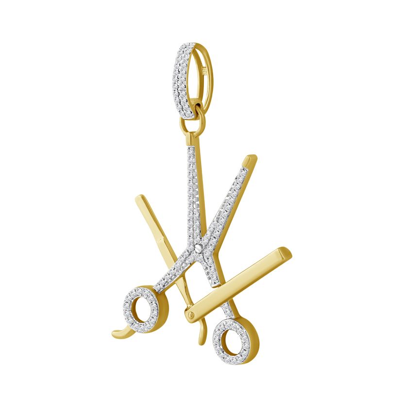 1/4ct. t.w. Diamond Mens Charm in 10K Yellow Gold
