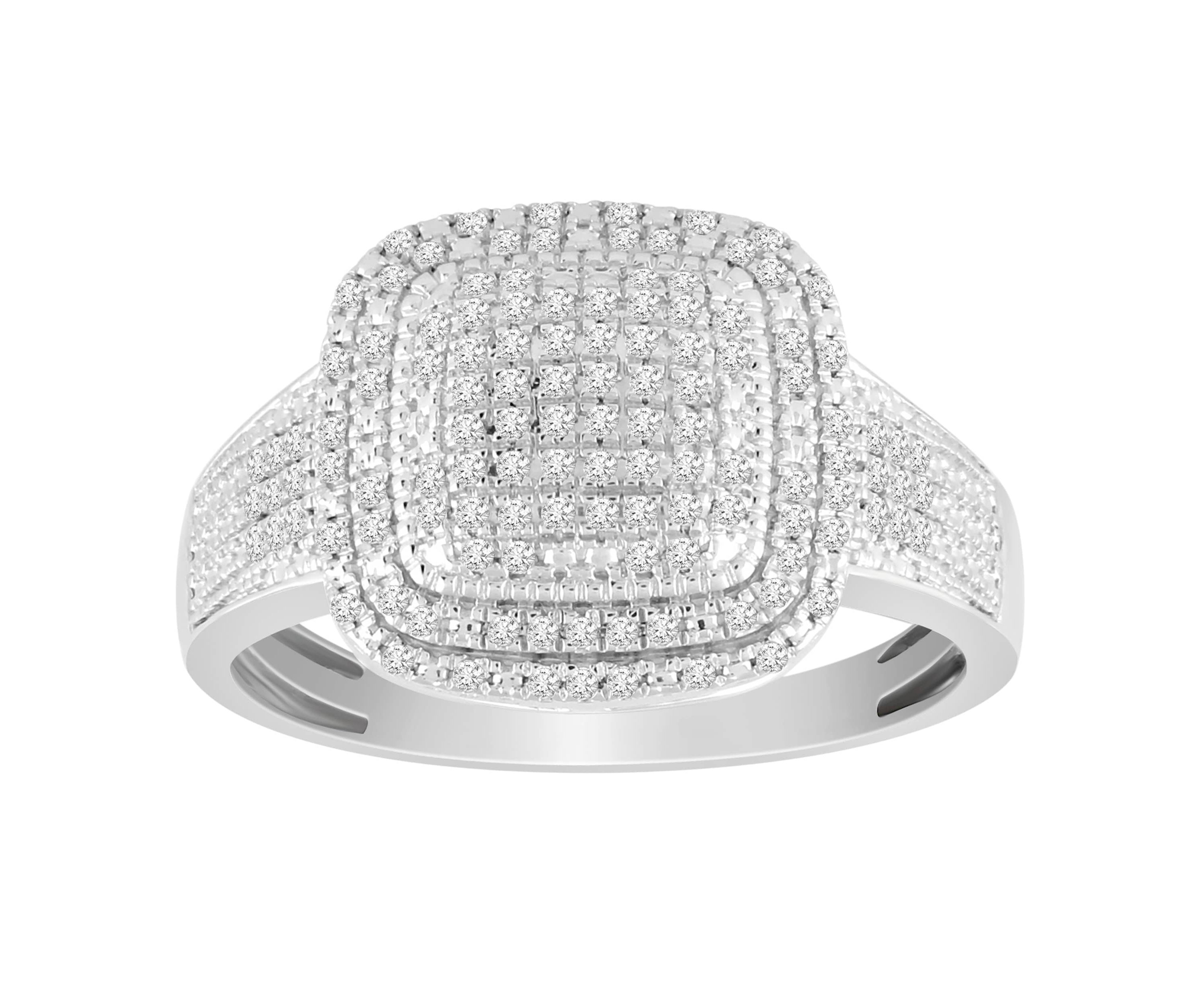 Sterling Silver 1/5ct Round Diamond Ladies Ring