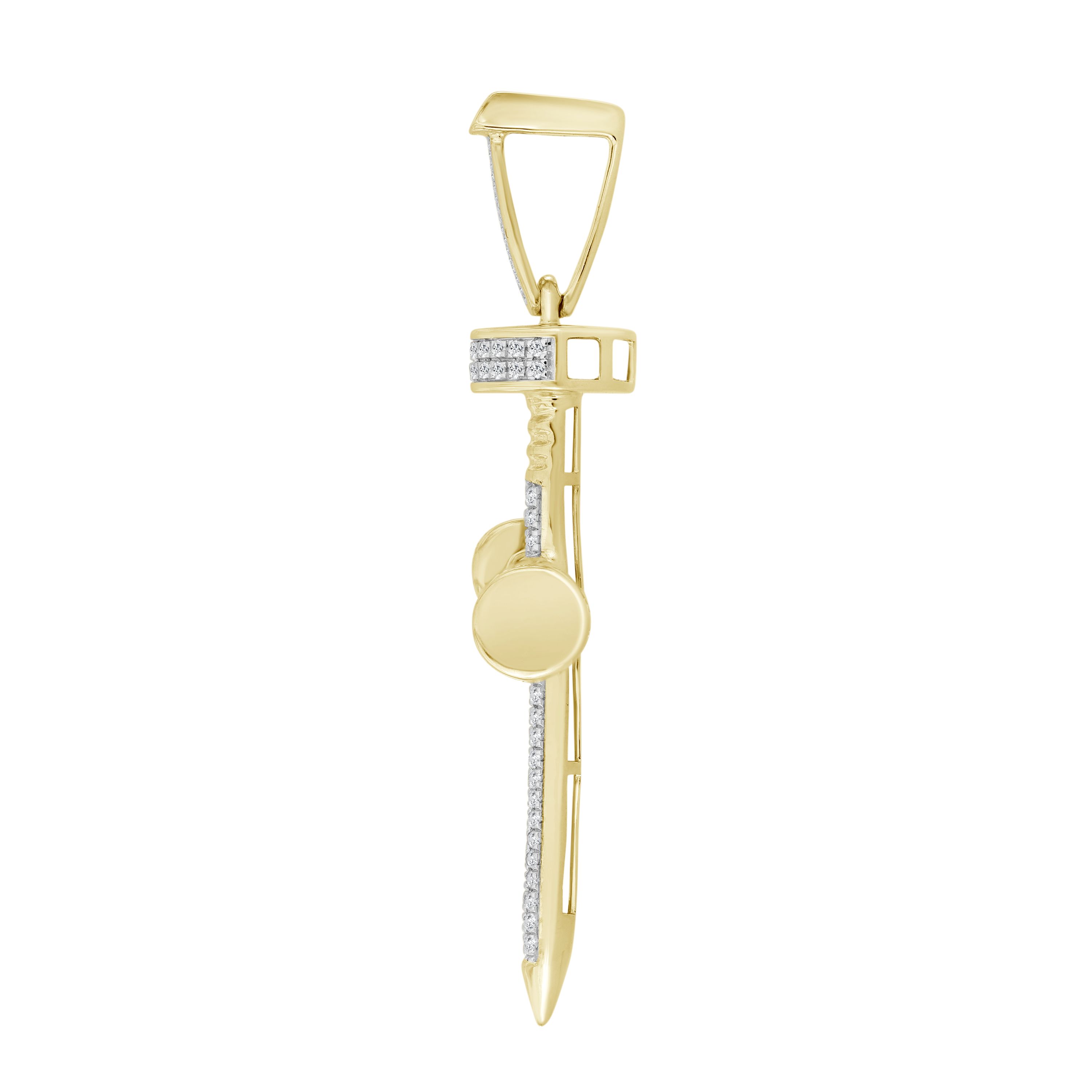 1/3ct. t.w. Diamond Cross Mens Charm in 10K Yellow Gold