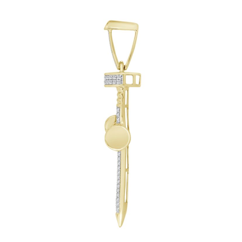 1/3ct. t.w. Diamond Cross Mens Charm in 10K Yellow Gold