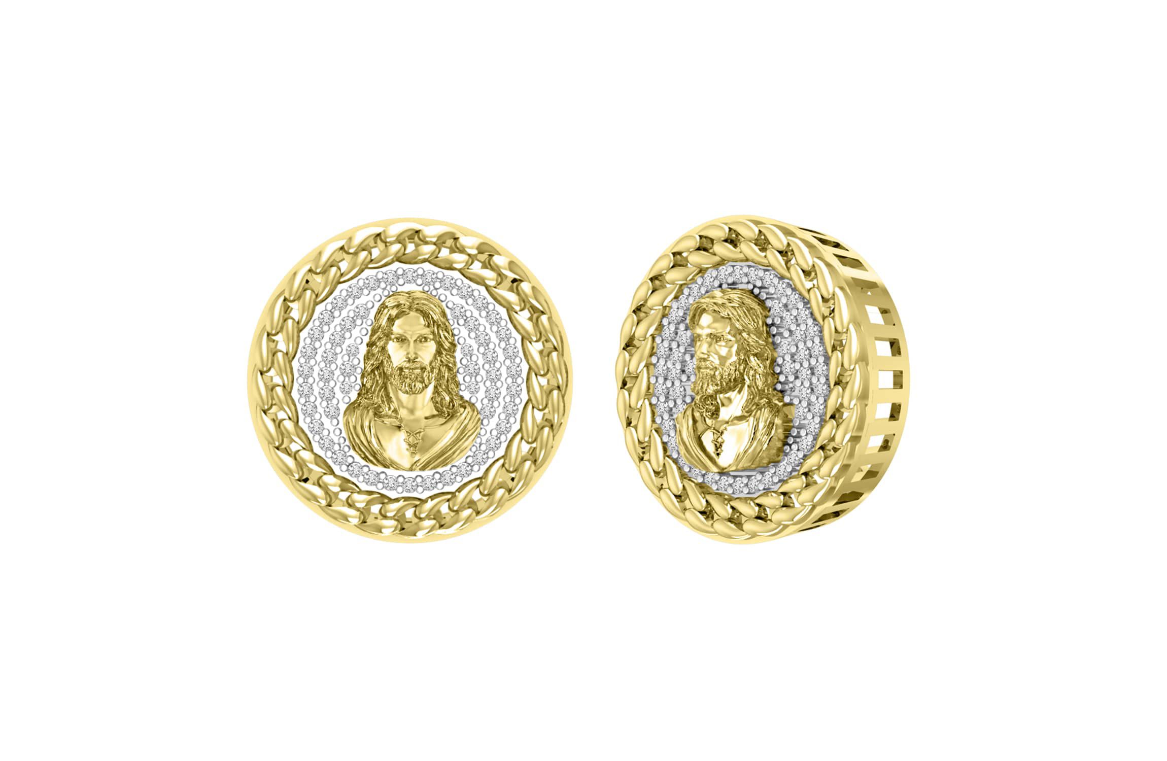 10K Yellow Gold 1/4ct Round Diamond Mens Earring