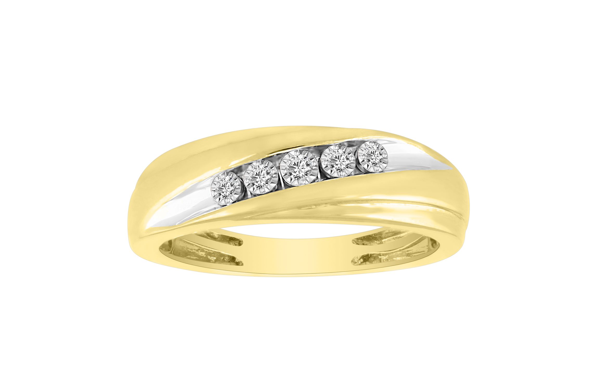 1/10ct. t.w. Diamond Mens Band in 10K Yellow Gold