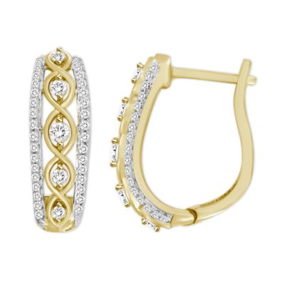 Belk & Co 10K Yellow Gold 1/4ct Round Diamond Ladies Earring