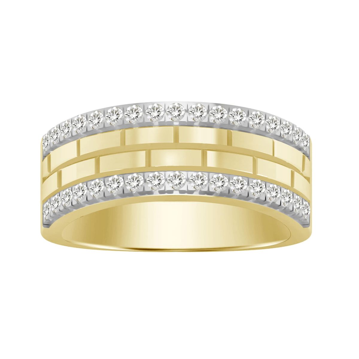 10K Yellow Gold 1/2ct Round Diamond Mens Band