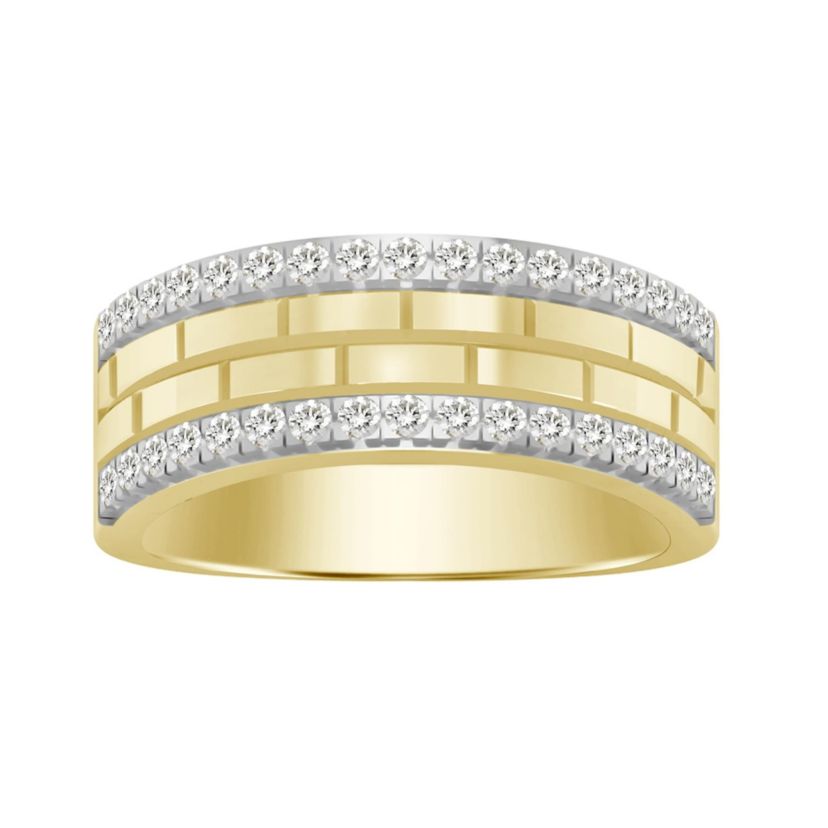 10K Yellow Gold 1/2ct Round Diamond Mens Band