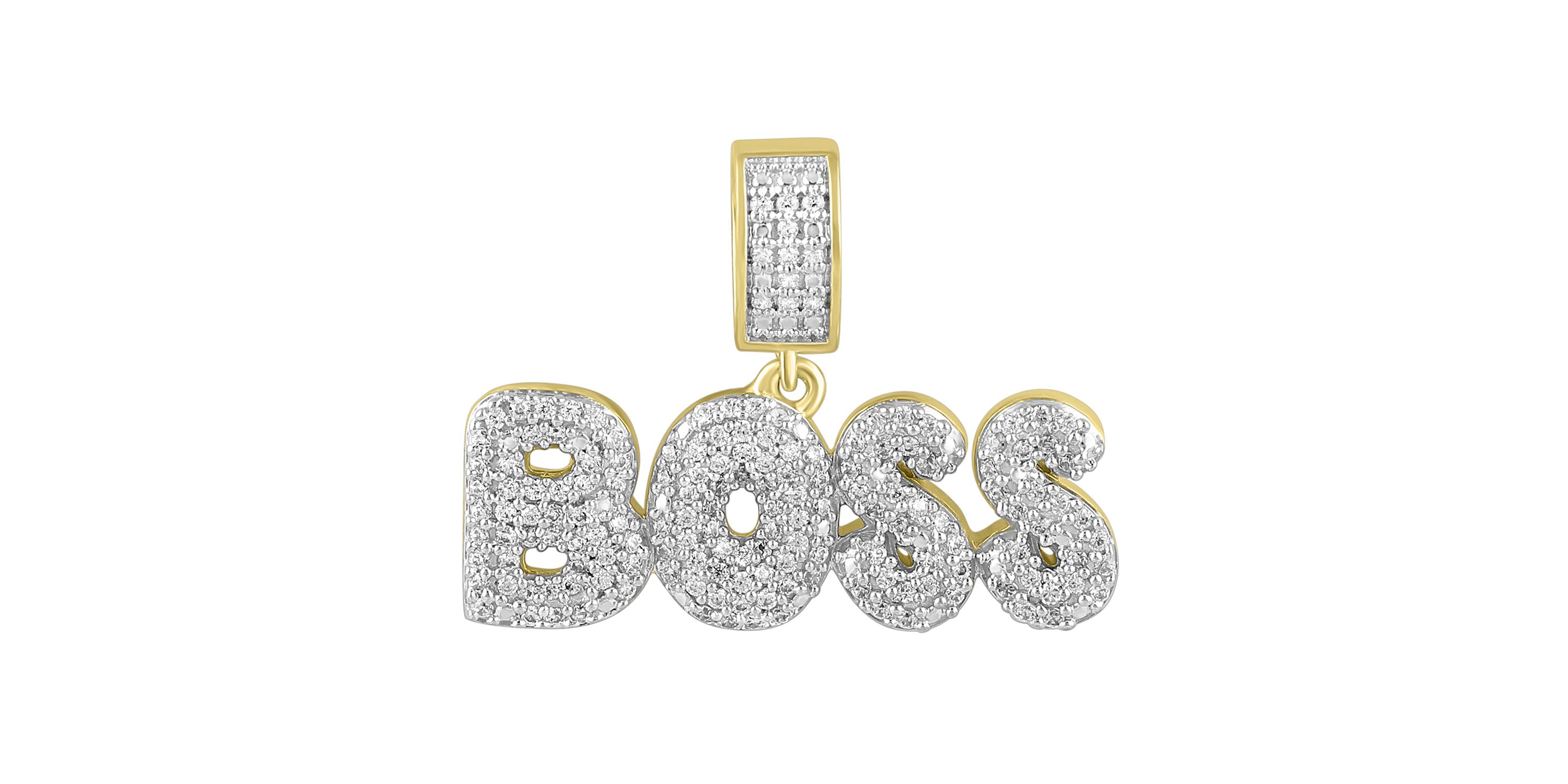 1/2ct. t.w. Diamond Boss Mens Charm in 10K Yellow Gold