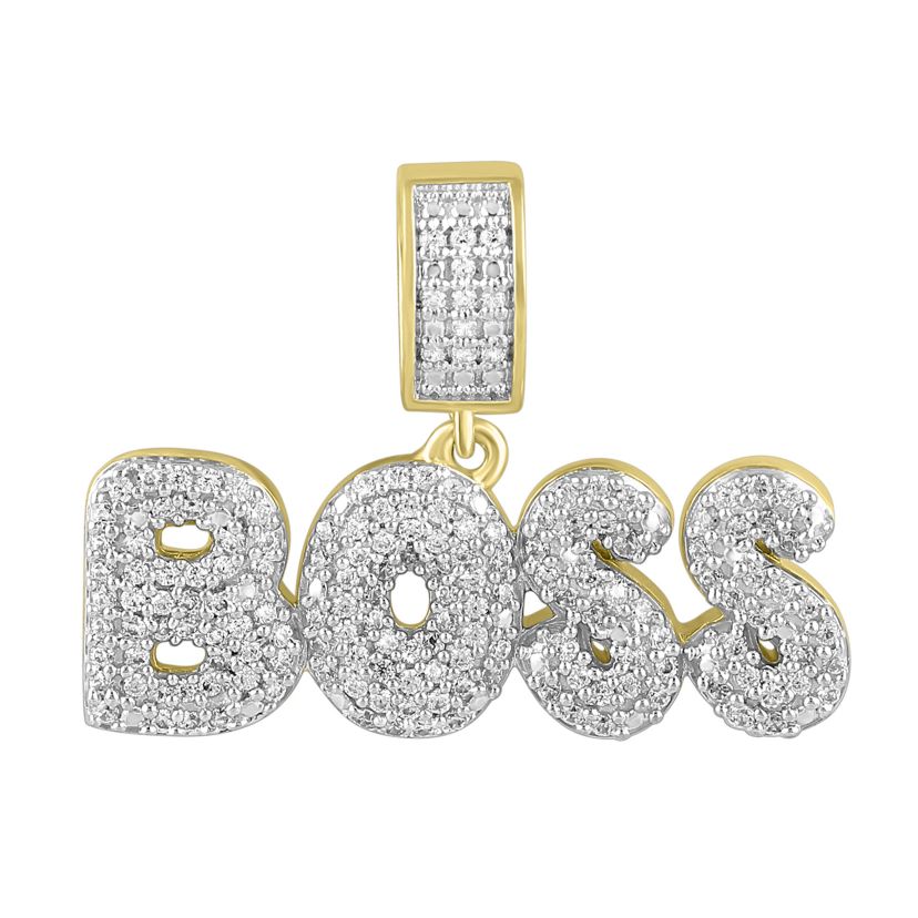 1/2ct. t.w. Diamond Boss Mens Charm in 10K Yellow Gold