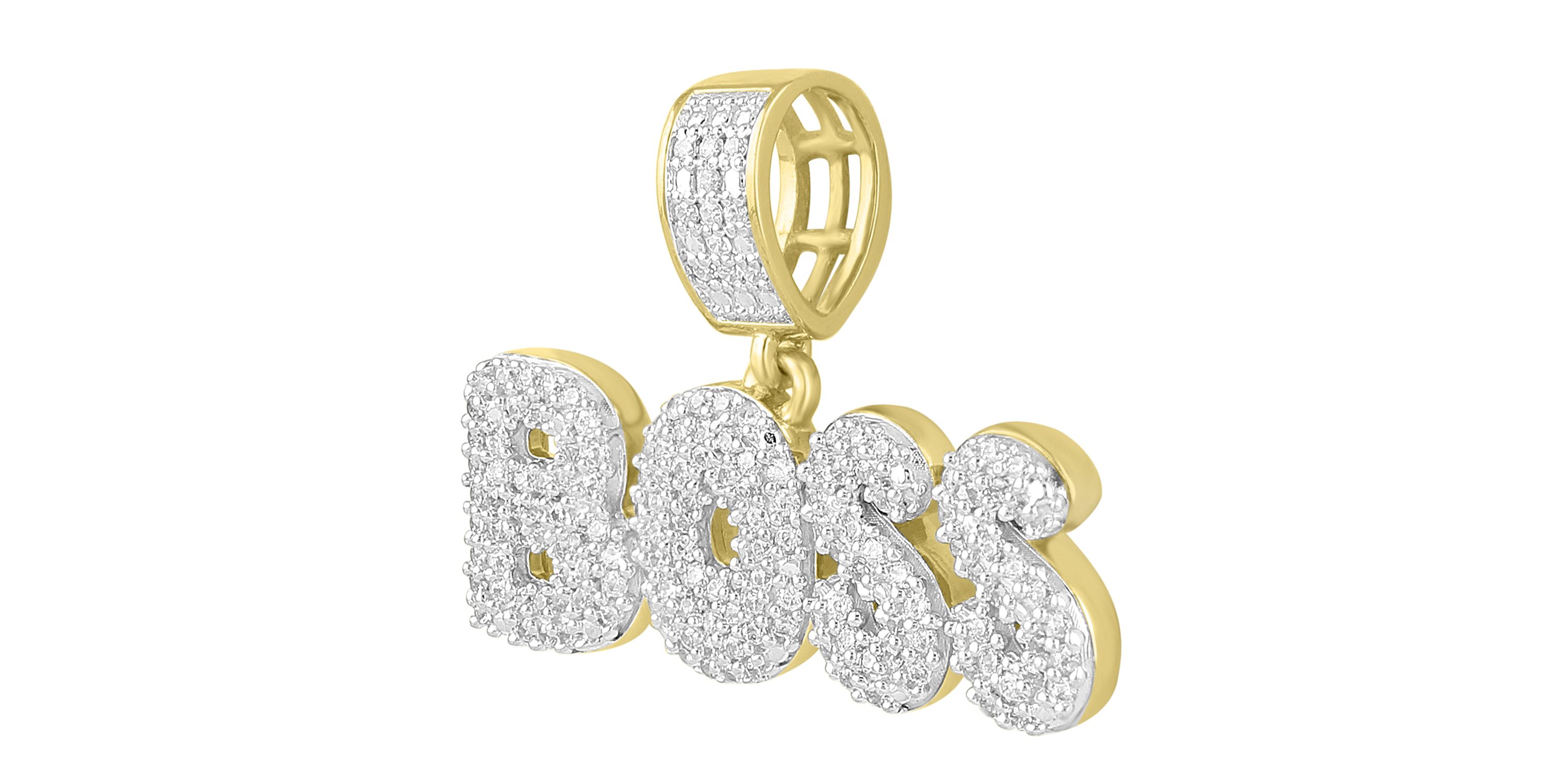 1/2ct. t.w. Diamond Boss Mens Charm in 10K Yellow Gold