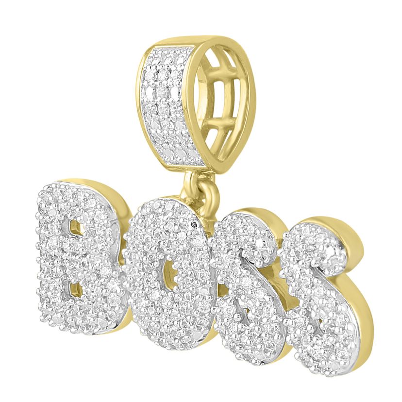 1/2ct. t.w. Diamond Boss Mens Charm in 10K Yellow Gold