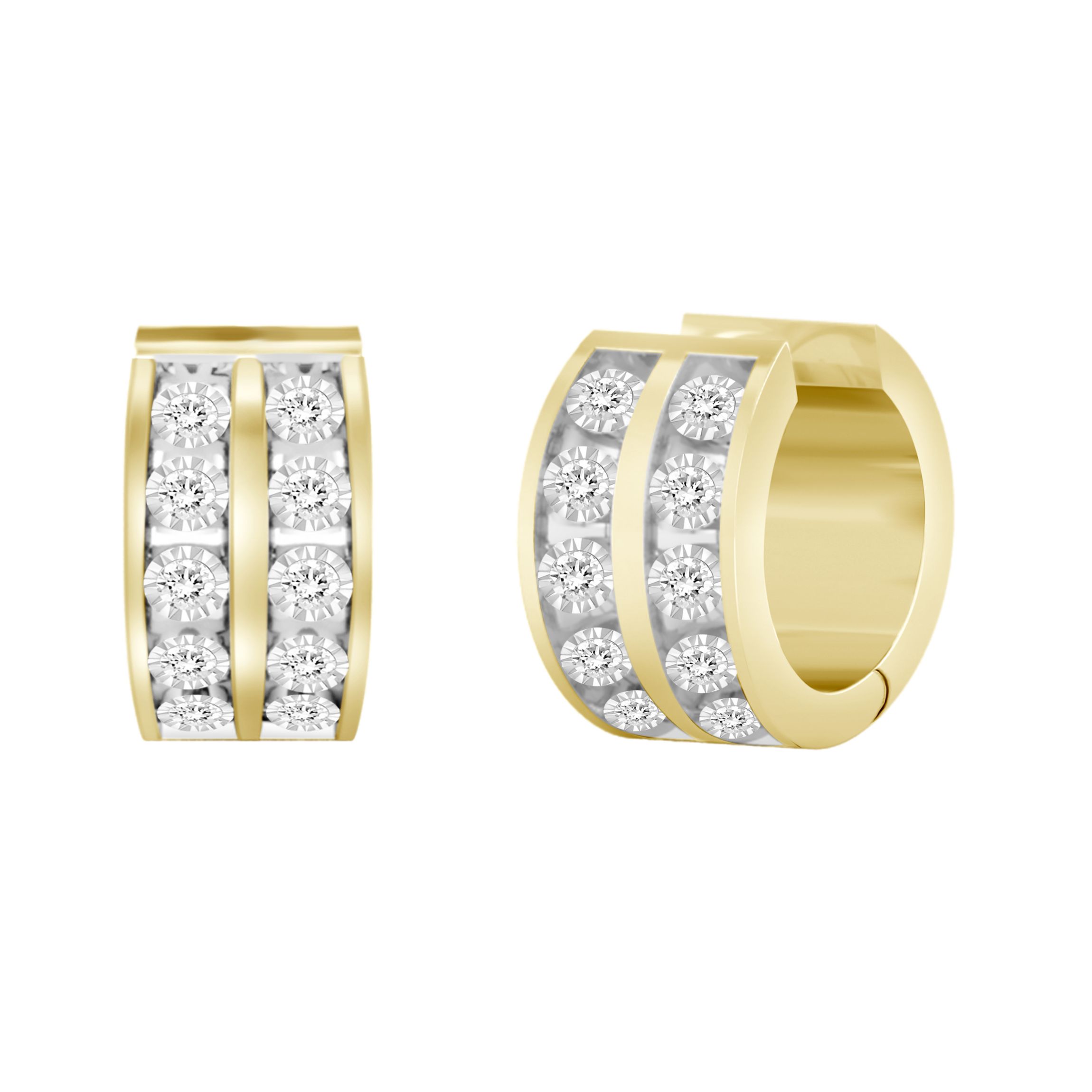 1/4ct. t.w. Diamond Hoop Earring in 10K Yellow Gold