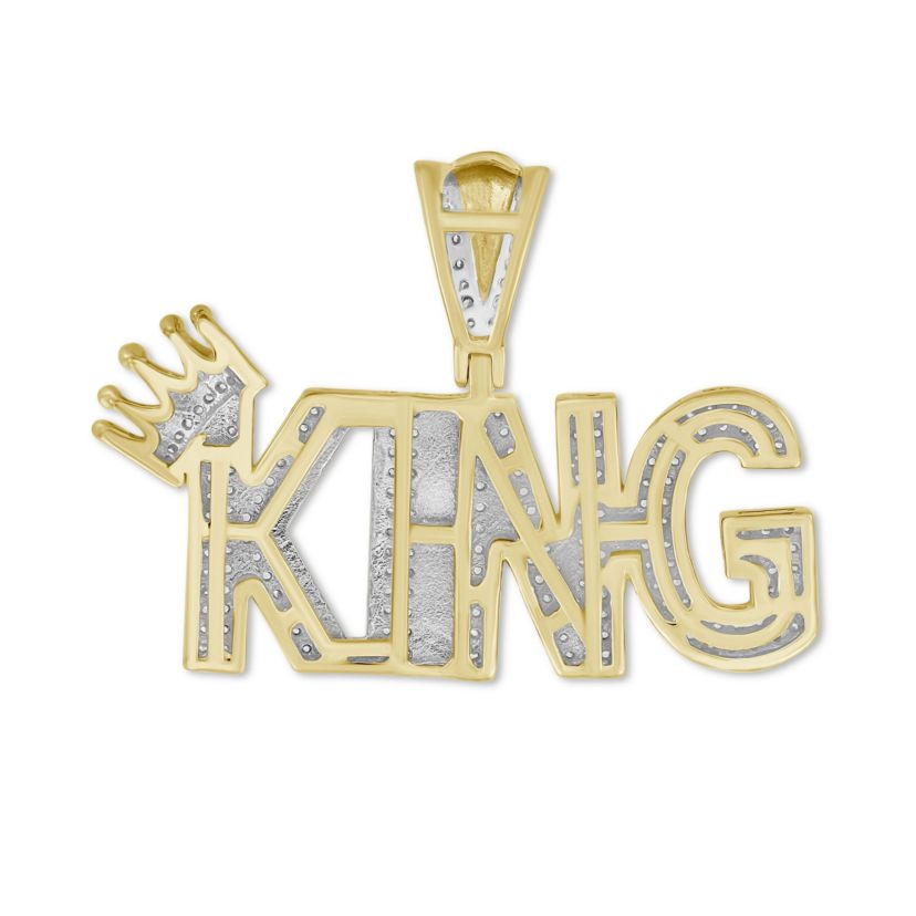 1/2ct. t.w. Diamond King Mens Charm in 10K Yellow Gold