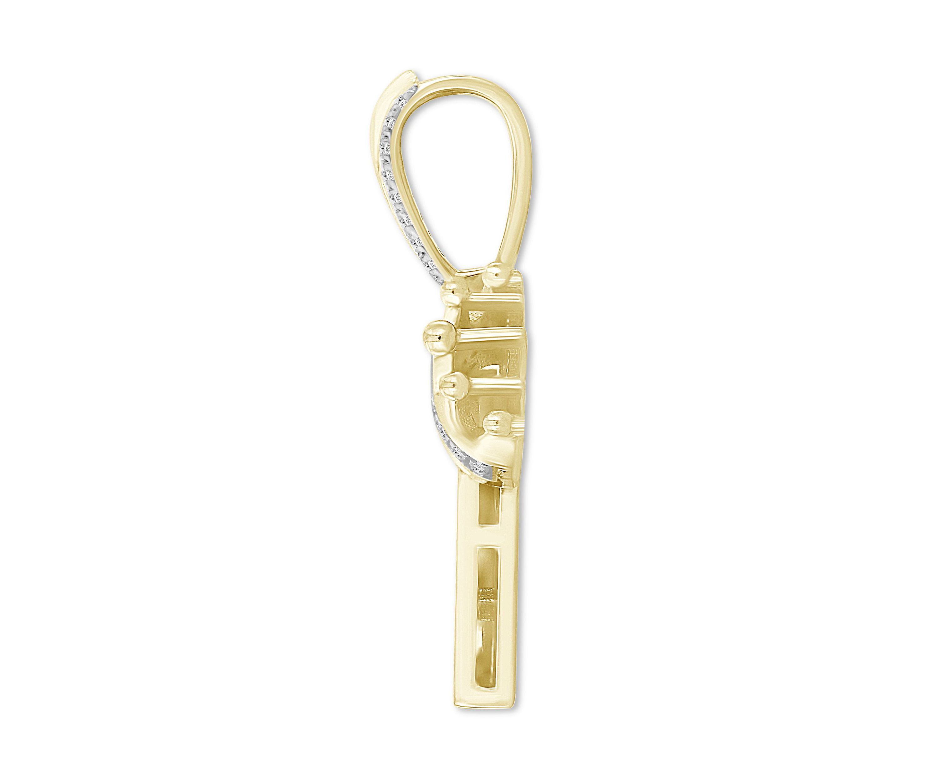 1/2ct. t.w. Diamond King Mens Charm in 10K Yellow Gold