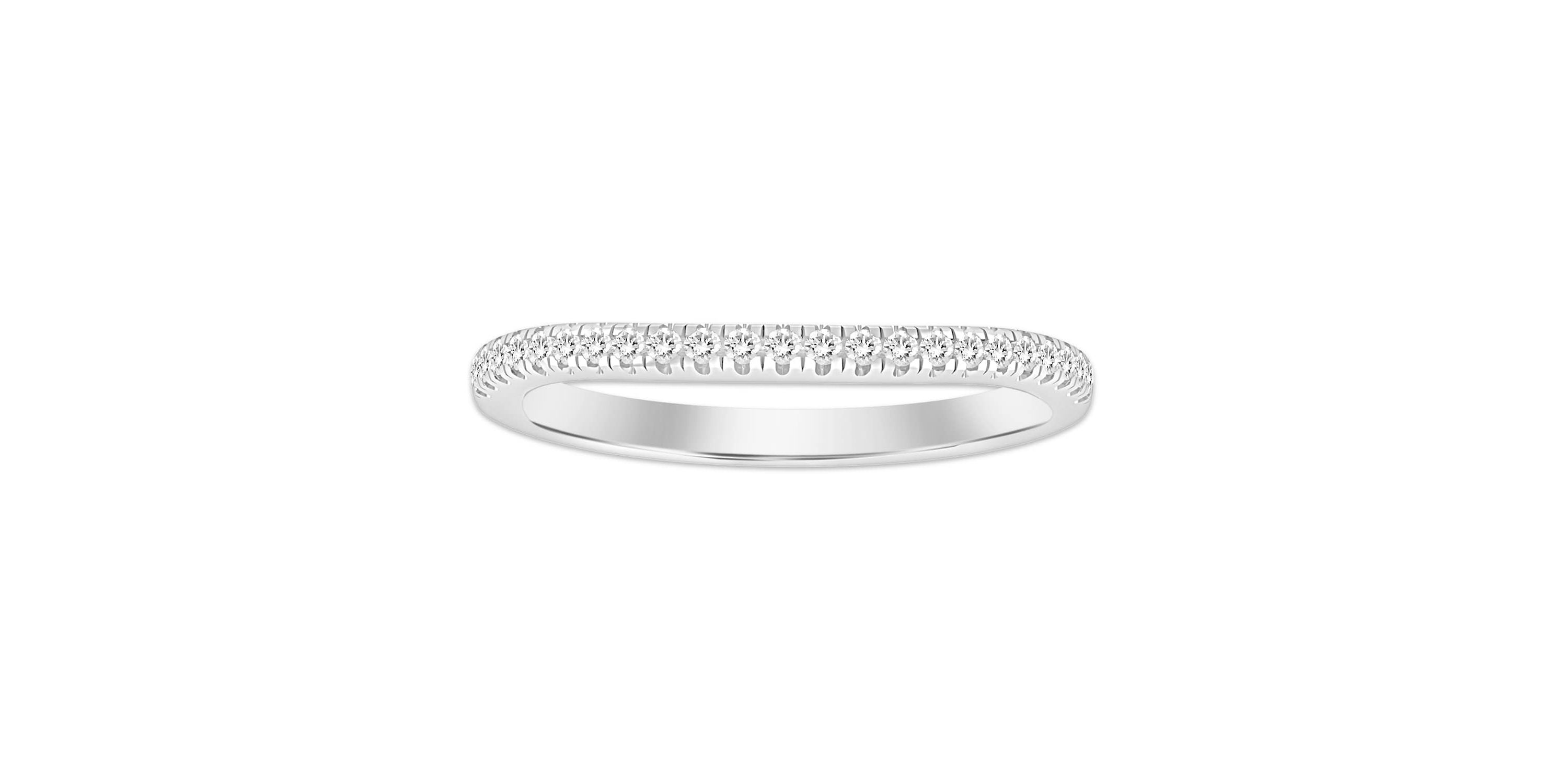 14K White Gold 1/4ct Round Diamond Ladies Band