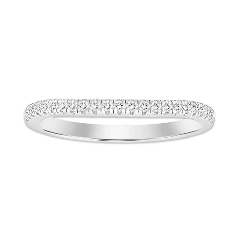 14K White Gold 1/4ct Round Diamond Ladies Band