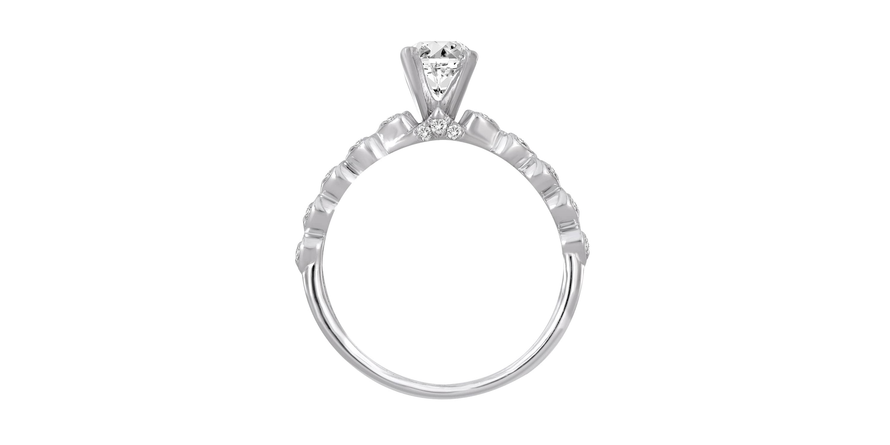 14K White Gold 1 1/6ct Round/Oval Diamond Ladies Ring