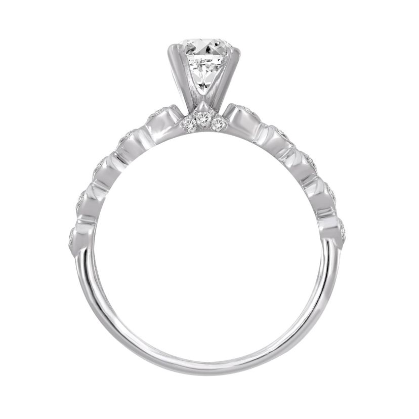 14K White Gold 1 1/6ct Round/Oval Diamond Ladies Ring