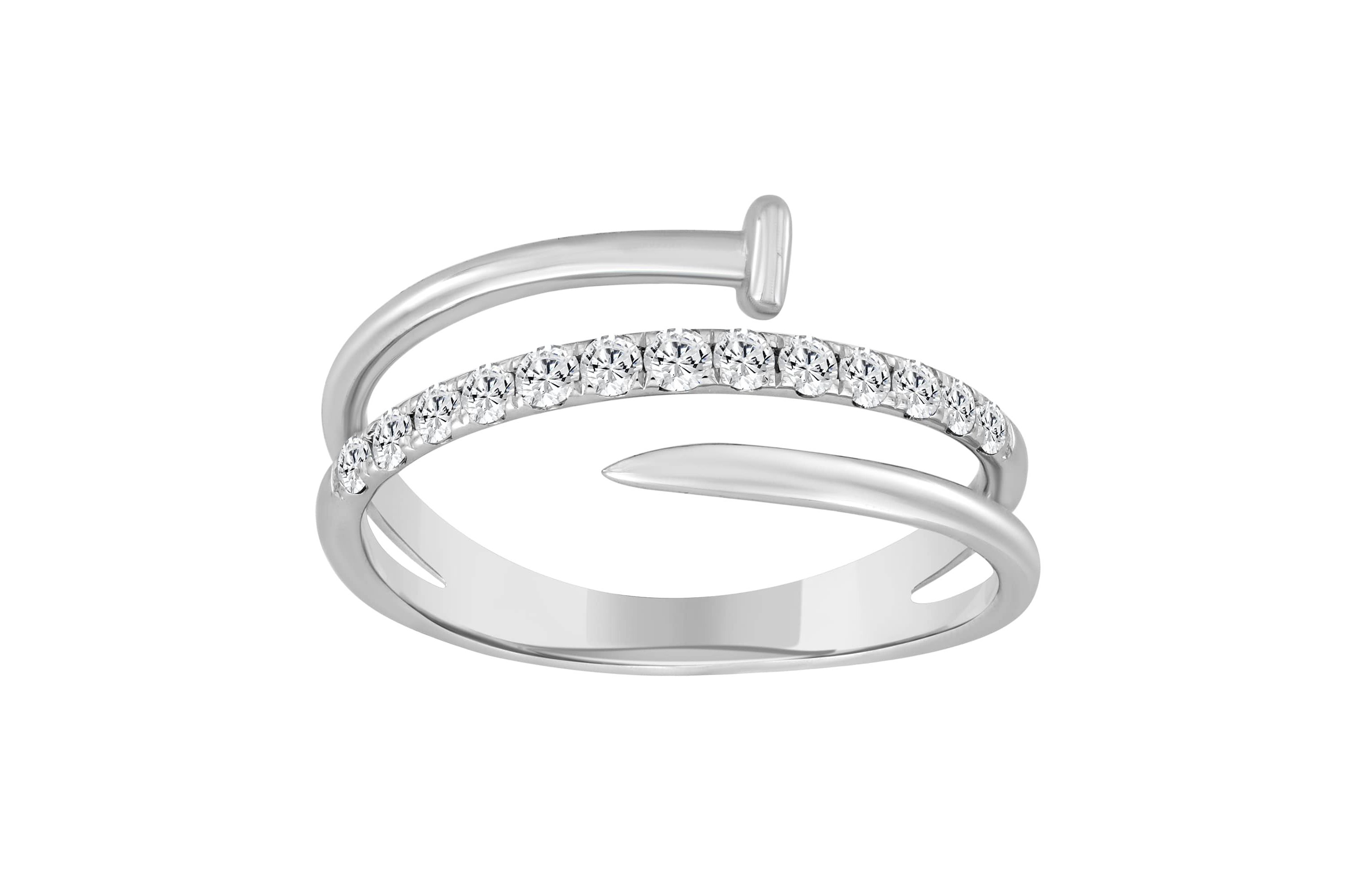10K White Gold 1/3ct Round Diamond Ladies Ring