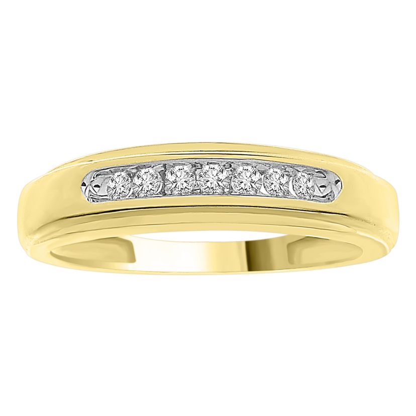 1/6ct. t.w. Diamond Mens Band in 10K Yellow Gold