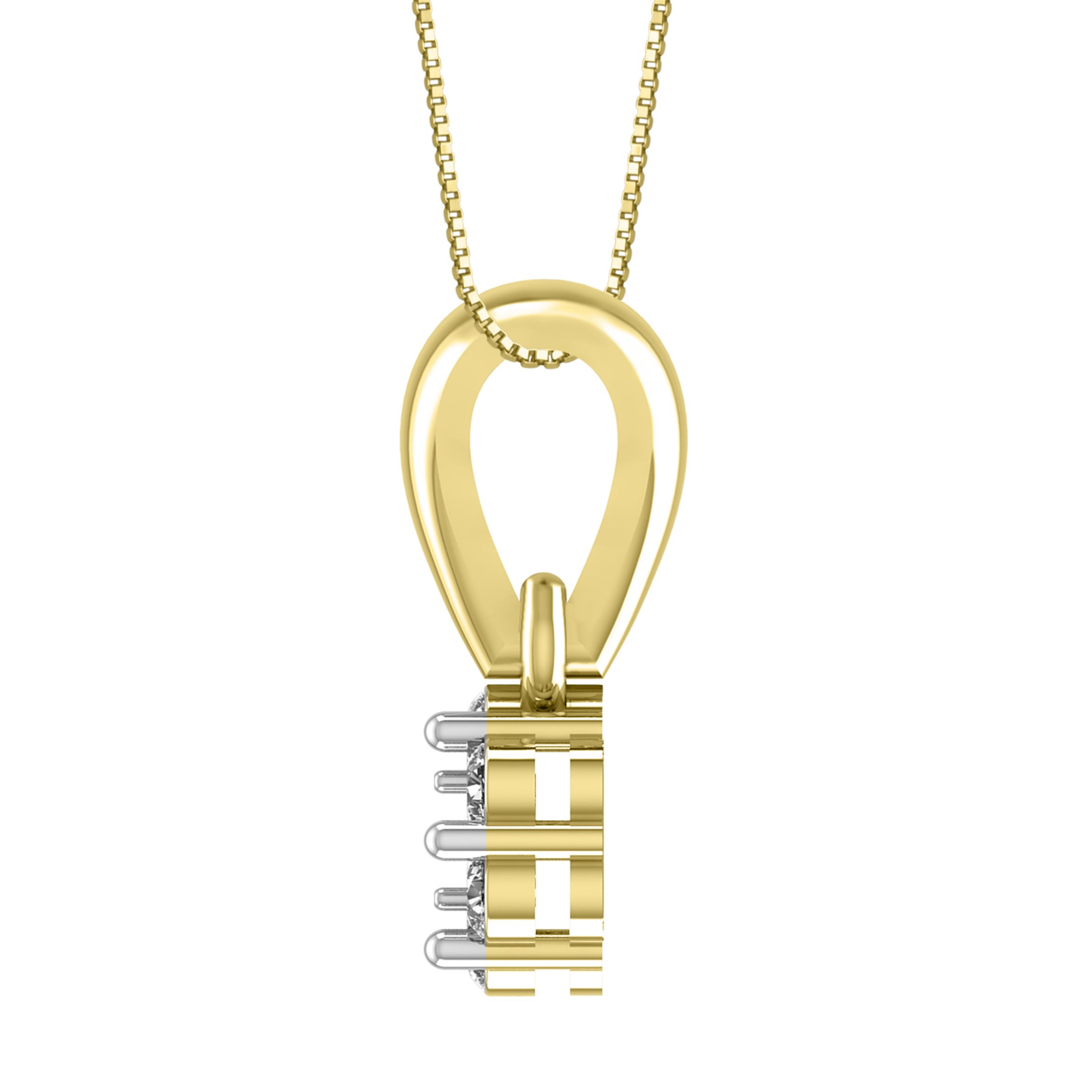 1/4ct. t.w. Diamond Flower Pendant Neckace in 14K Yellow Gold